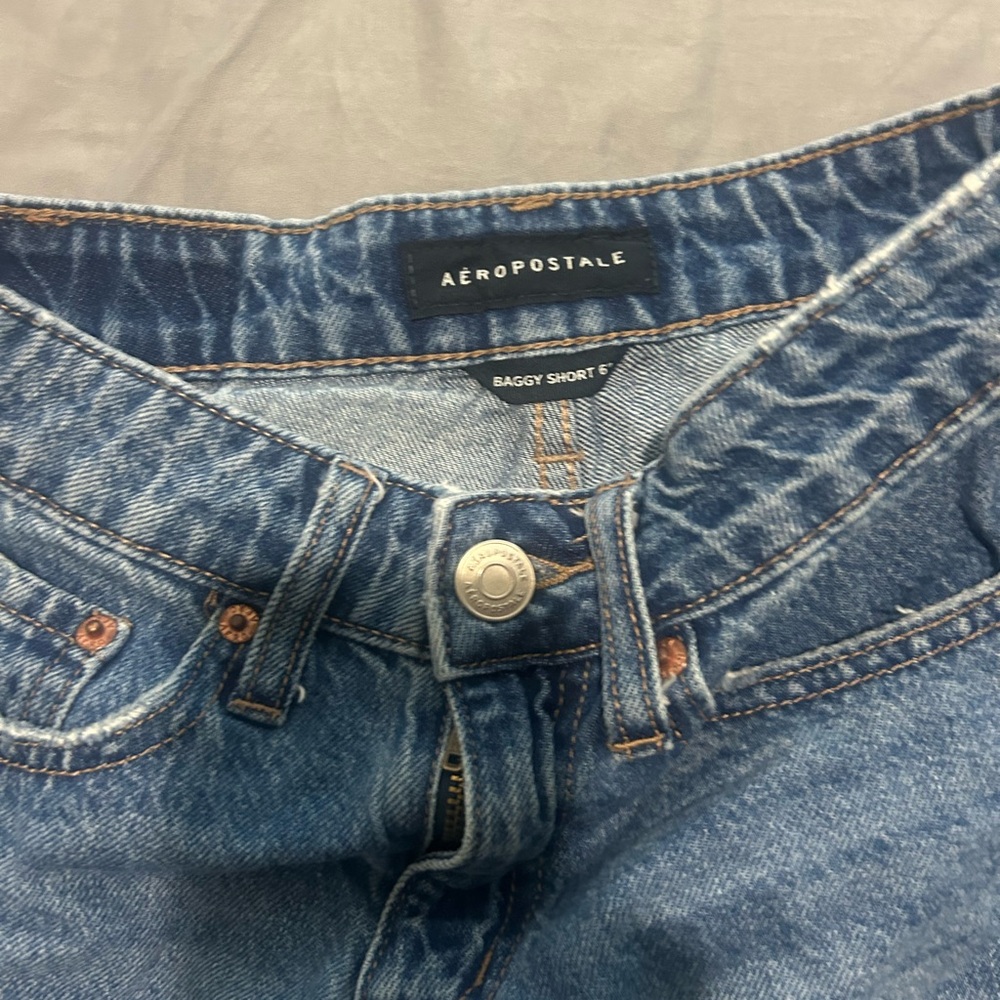 Aeropostale Girls Relaxed Fit Denim Shorts